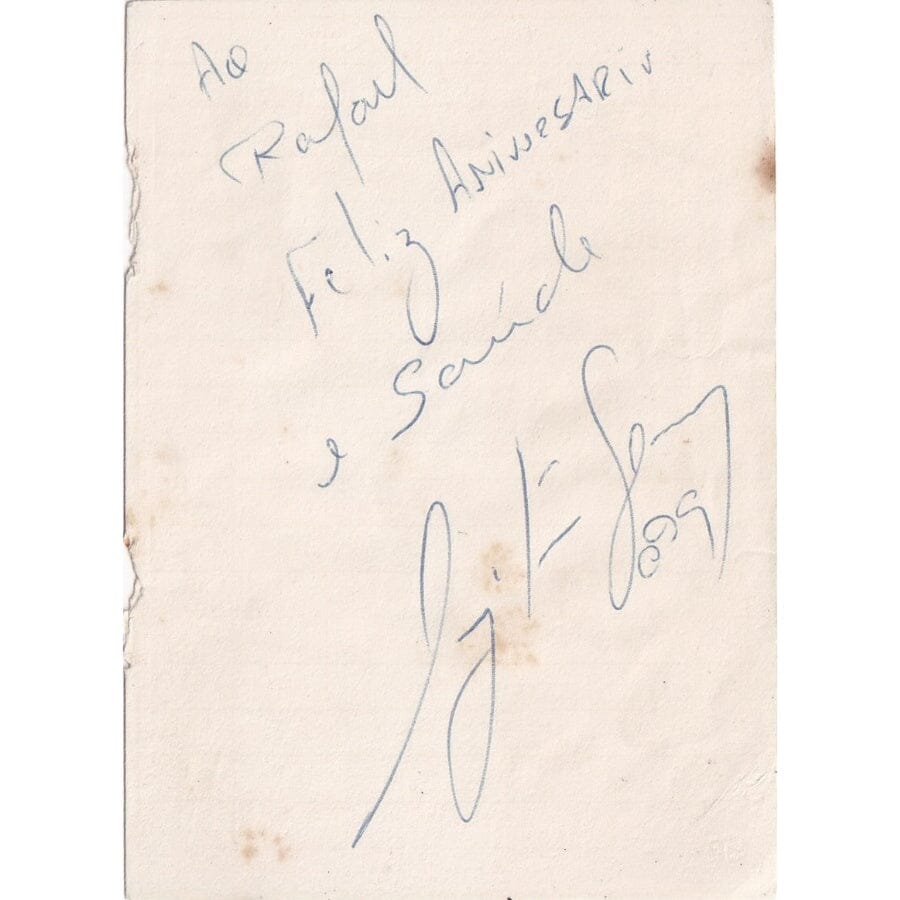 Autógrafo e dedicarória de Ayrton Senna (1989) Autógrafos e dedicatórias Glórias, especialista em documentos autógrafos raros