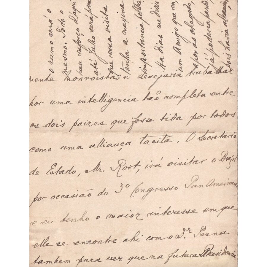 Carta manuscrita de Joaquim Nabuco (1906) Cartas Com certificado de autenticidade e garantia