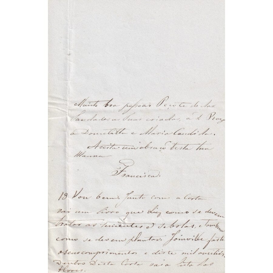 Carta manuscrita de Francisca para Januária (1844) Cartas Com certificado de autenticidade e garantia