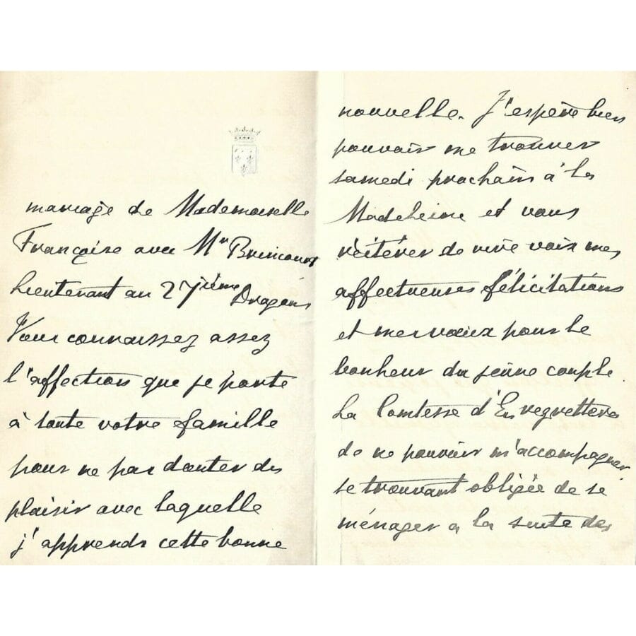 Carta manuscrita de Gastão de Orléans (1903) Cartas Com certificado de autenticidade e garantia