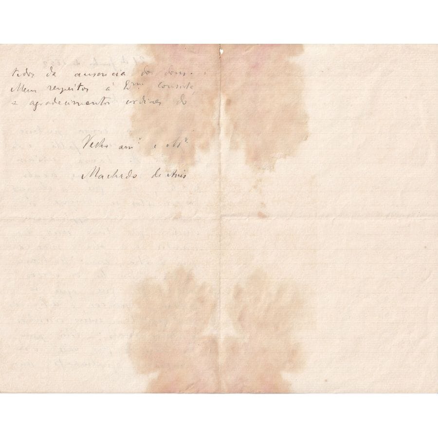 Carta manuscrita de Machado de Assis (1892) Com certificado de autenticidade e garantia