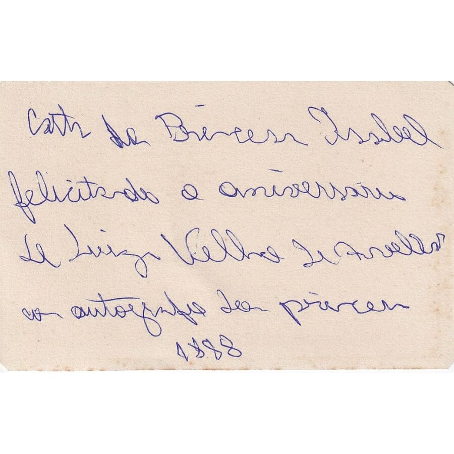 Carta manuscrita da Princesa Isabel (1888) Cartas Com certificado de autenticidade e garantia