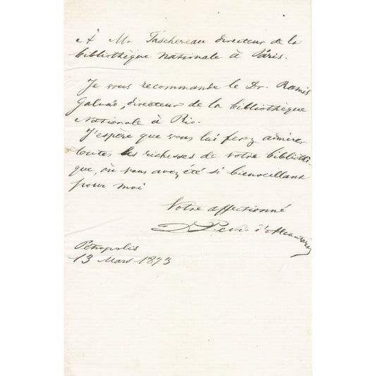 Correspondência científica de Dom Pedro II (1870s, 1880s) Com certificado de autenticidade e garantia 