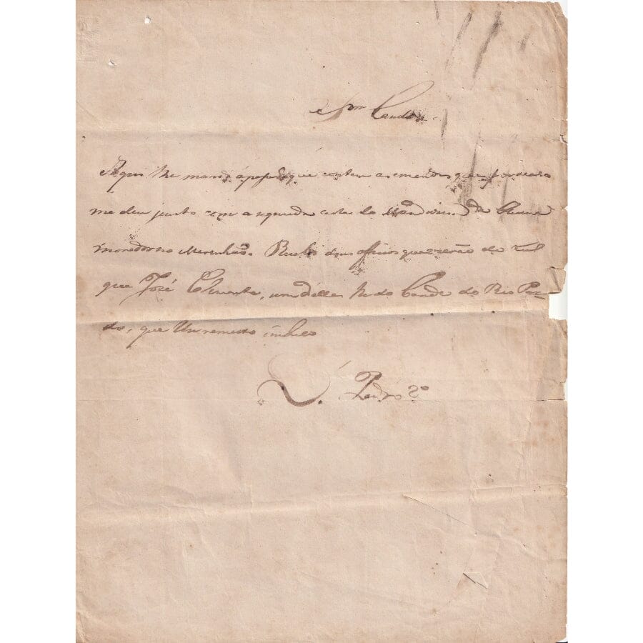 Carta manuscrita de Dom Pedro II (1838-1839) Cartas Com certificado de autenticidade e garantia
