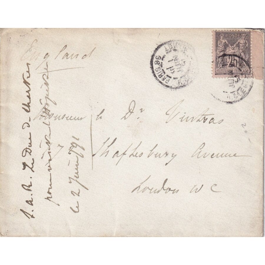Carta manuscrita de Dom Pedro II (1885) Cartas Com certificado de autenticidade e garantia