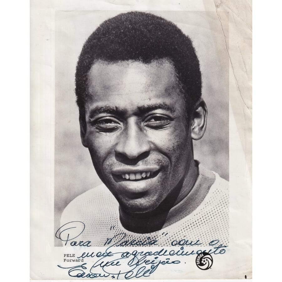 Fotografia promocional com dedicatória de Pelé (anos 1970) Fotografias Com certificado de autenticidade e garantia