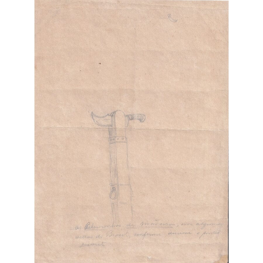 Estudo de Benedito Calixto a partir de Debret (por volta de 1900) Desenhos Com certificado de autenticidade e garantia