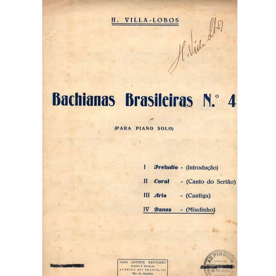 Partitura autografada por Heitor Villa-Lobos Autógrafos e dedicatórias Com certificado de autenticidade e garantia 