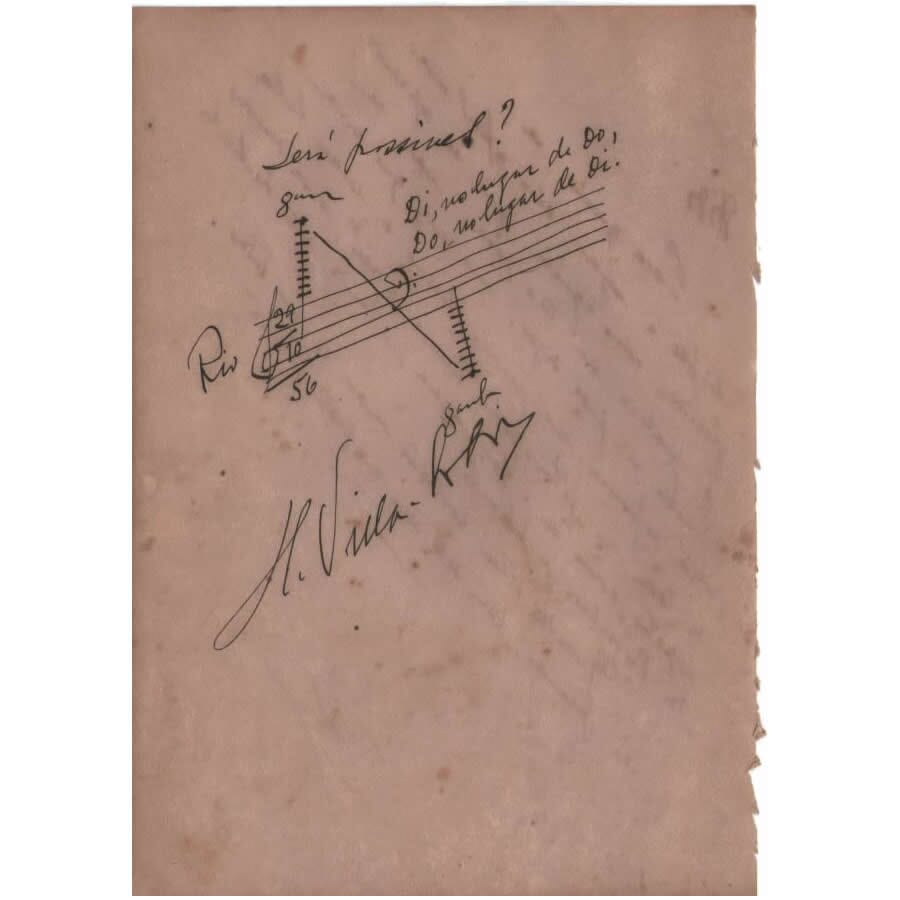 Carta manuscrita de Heitor Villa-Lobos (1946) Cartas Com certificado de autenticidade e garantia