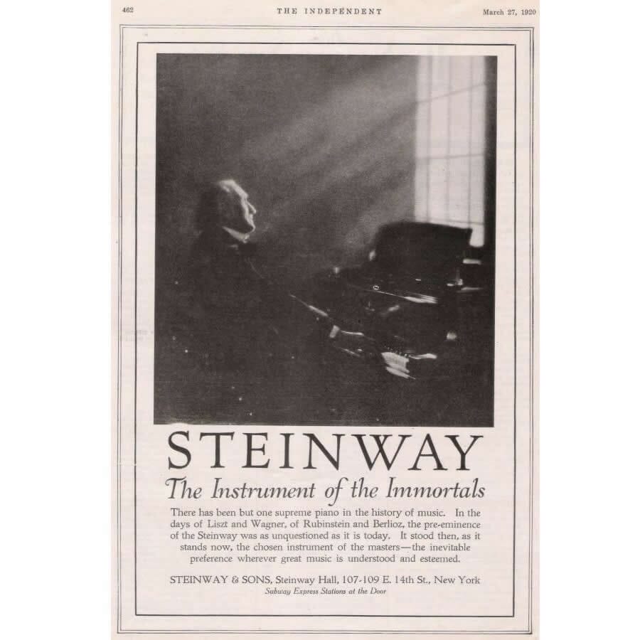 Carta manuscrita de Ottorino Respighi para Steinway & Sons (1926) Cartas Com certificado de autenticidade e garantia 