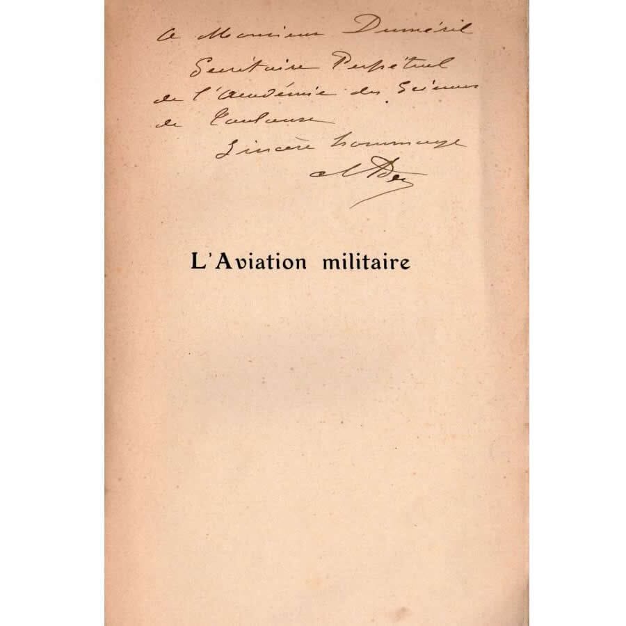 Livro e dedicatória de Clément Ader (1913) Autógrafos e dedicatórias Com certificado de autenticidade e garantia 