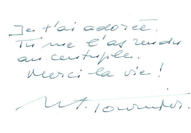 Autógrafo de Michel Tournier (1994)