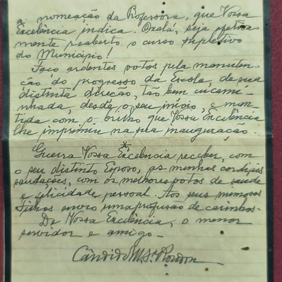 Quatro cartas do Marechal Cândido Rondon (1948–1950) Cartas Com certificado de autenticidade e garantia 