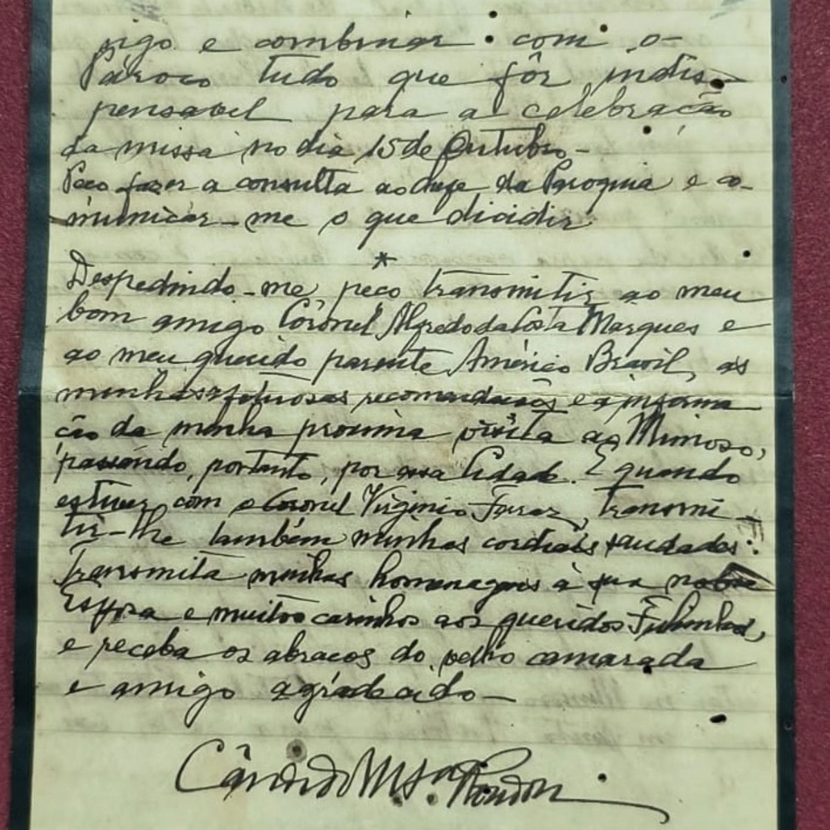 Quatro cartas do Marechal Cândido Rondon (1948–1950) Cartas Com certificado de autenticidade e garantia 