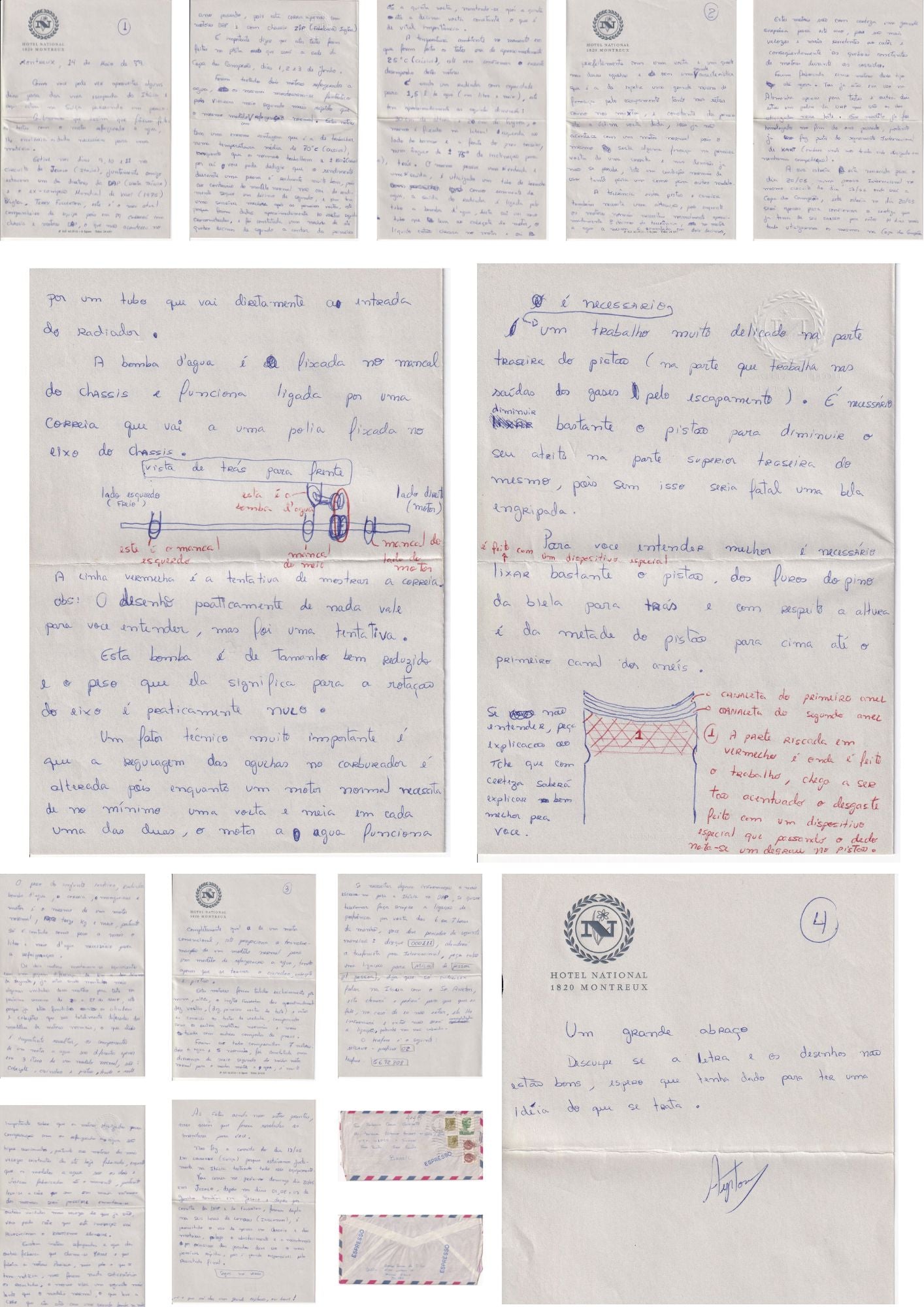Cartas manuscritas e fotografias inéditas de Ayrton Senna (1979) Cartas Com certificado de autenticidade e garantia 
