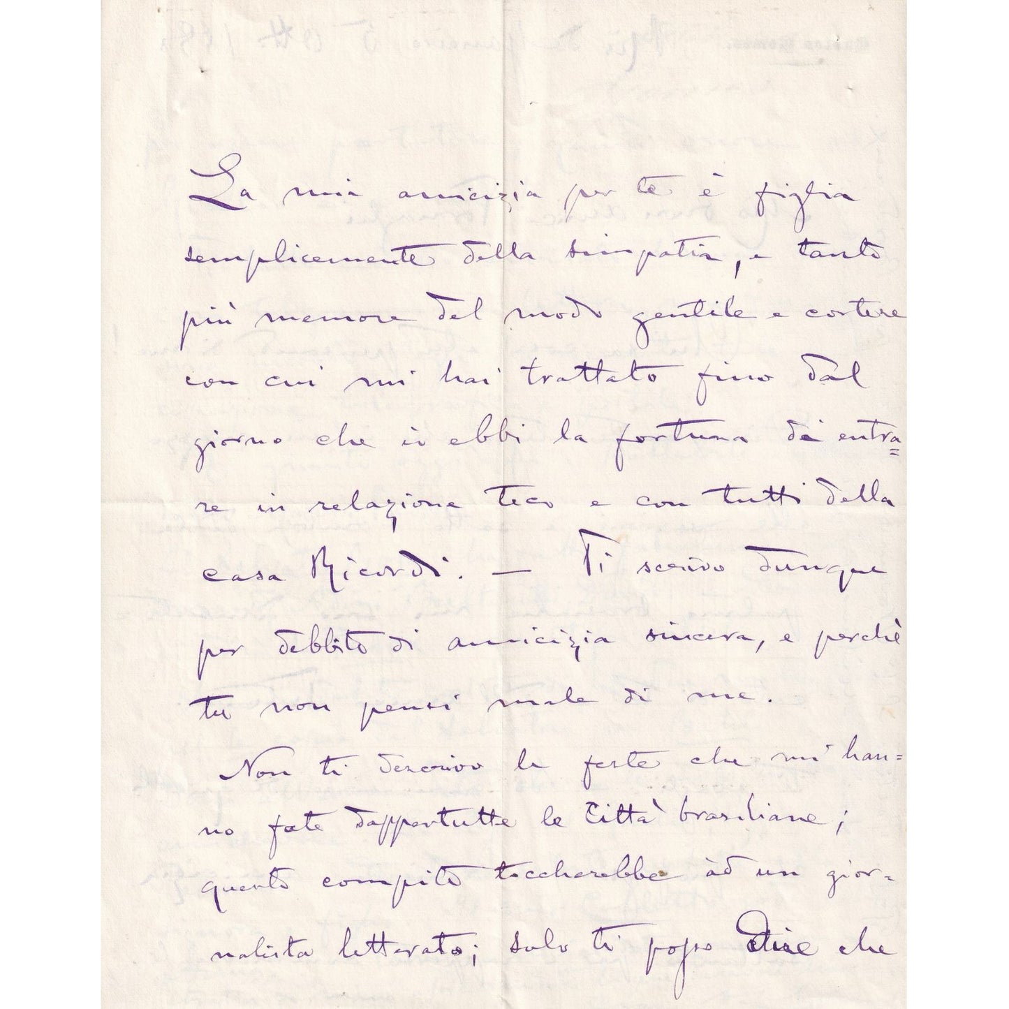 Carta manuscrita de Carlos Gomes (1880) Cartas Com certificado de autenticidade e garantia 