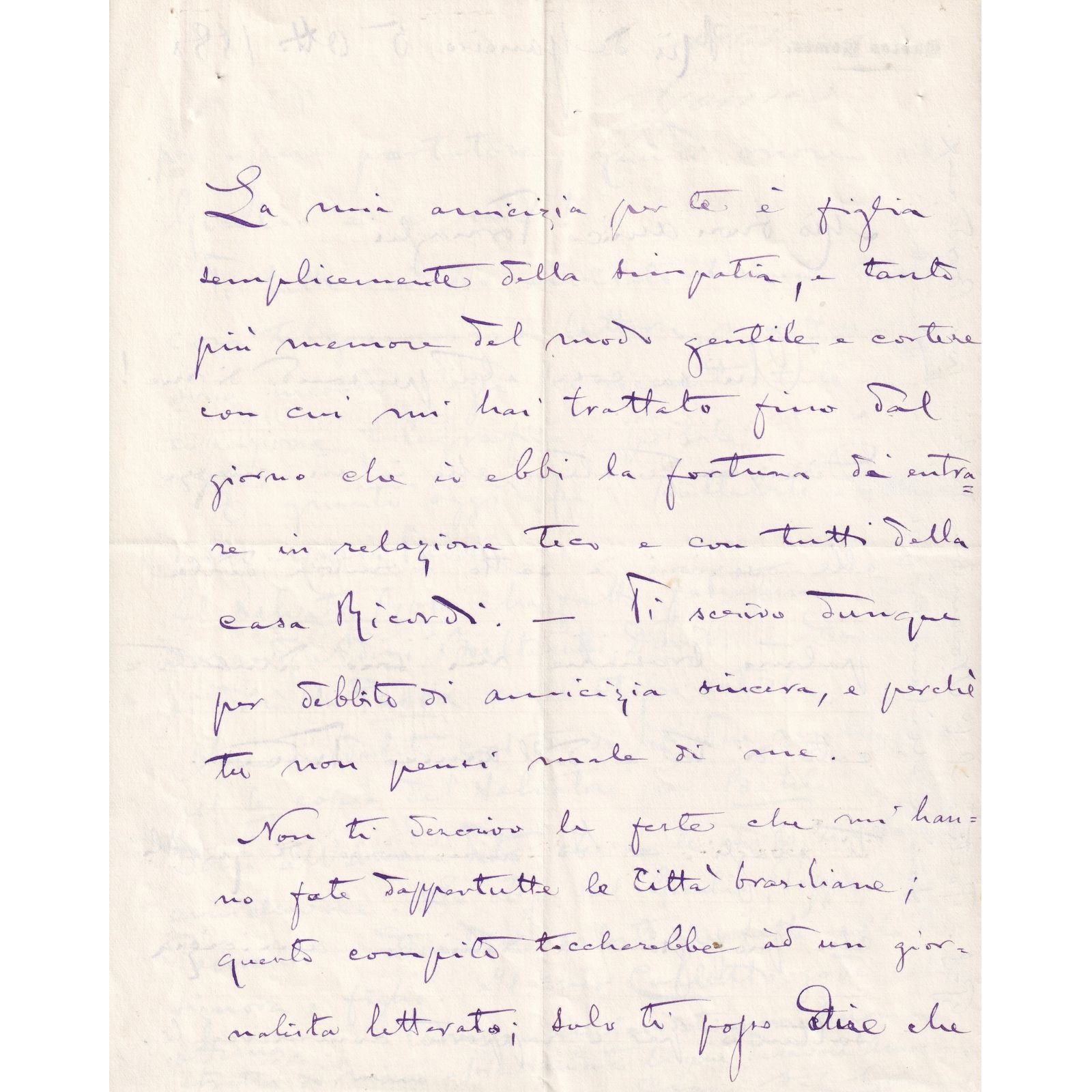 Carta manuscrita de Carlos Gomes (1880) Cartas Com certificado de autenticidade e garantia 
