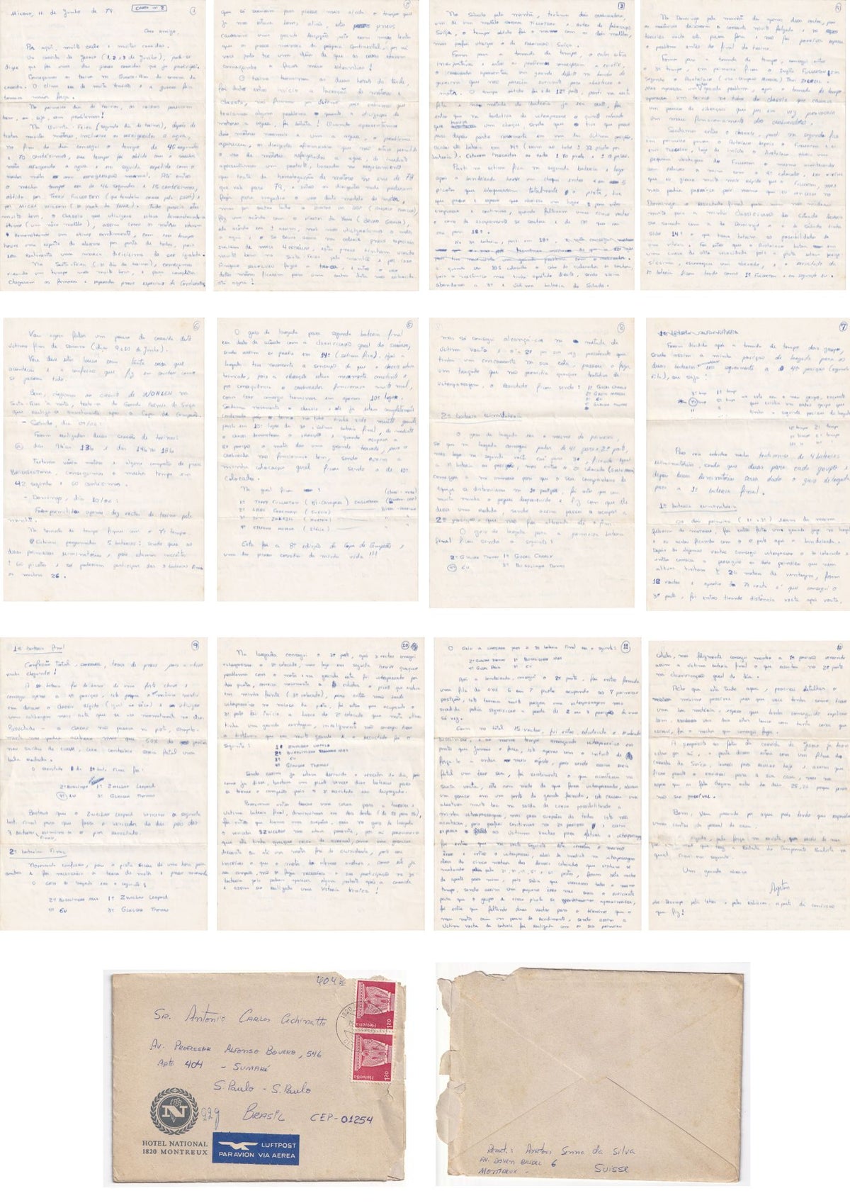 Cartas manuscritas e fotografias inéditas de Ayrton Senna (1979) Cartas Com certificado de autenticidade e garantia 