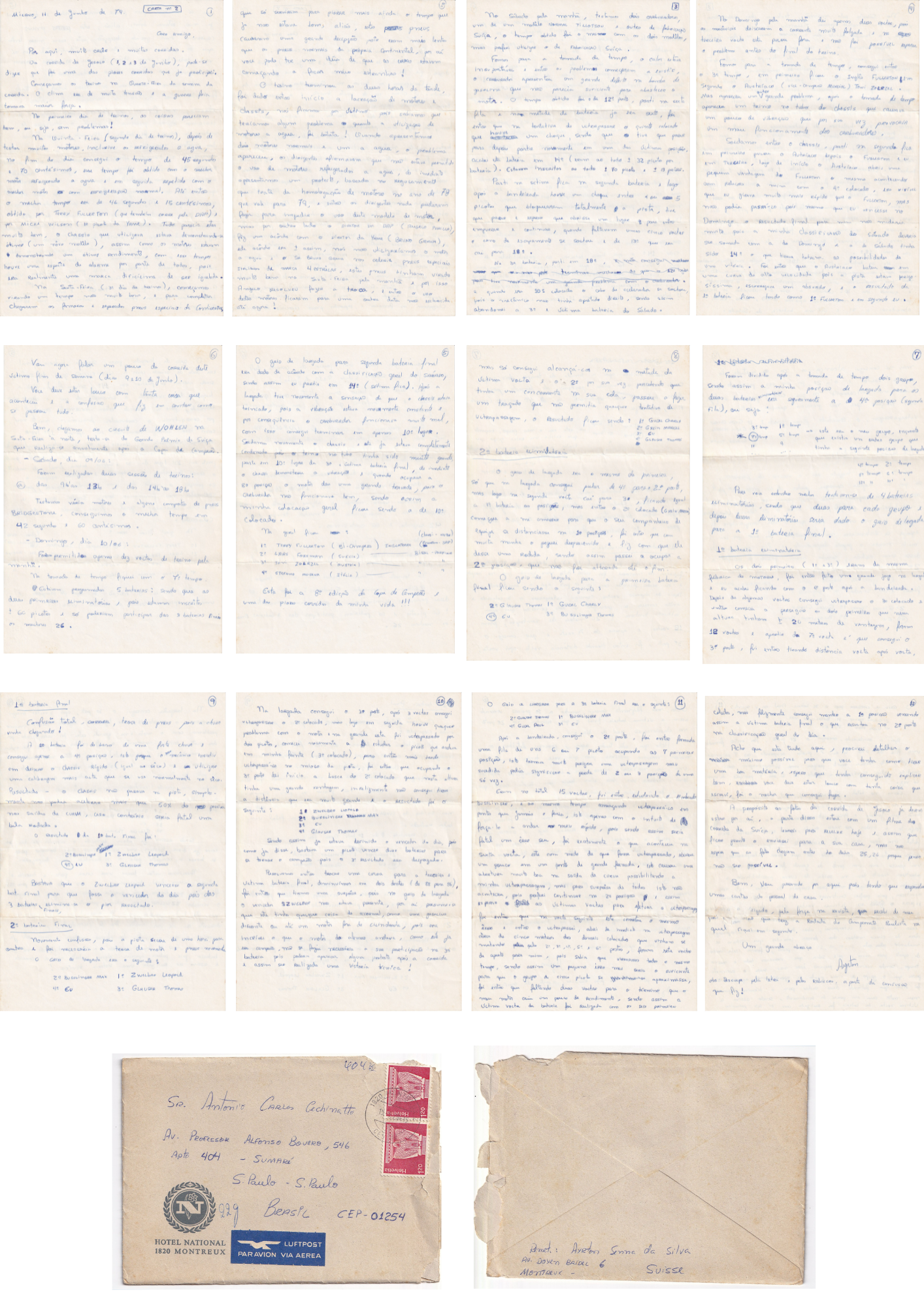 Cartas manuscritas e fotografias inéditas de Ayrton Senna (1979)
