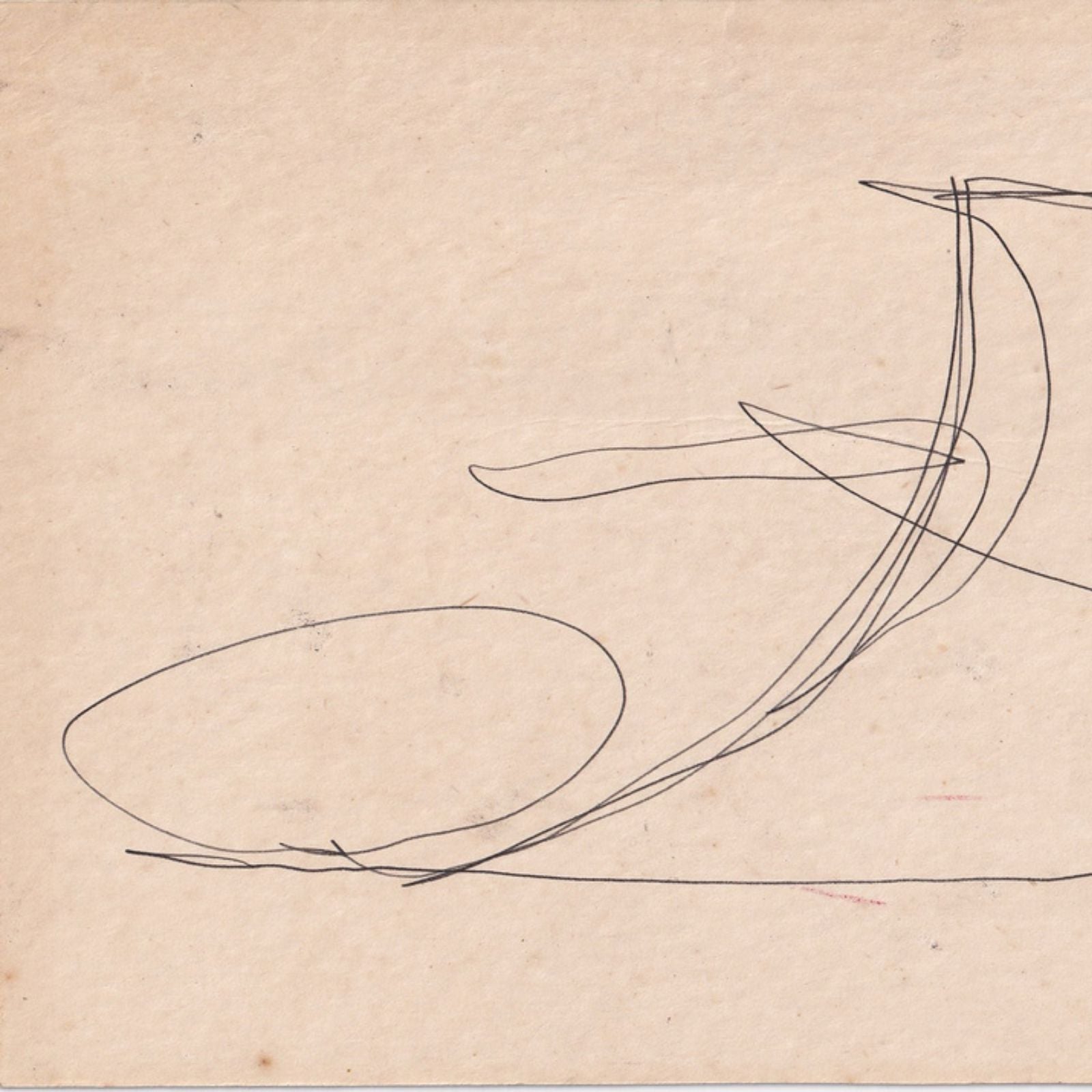 Desenho original com dedicatória de Oscar Niemeyer (1983) Desenhos Com certificado de autenticidade e garantia 