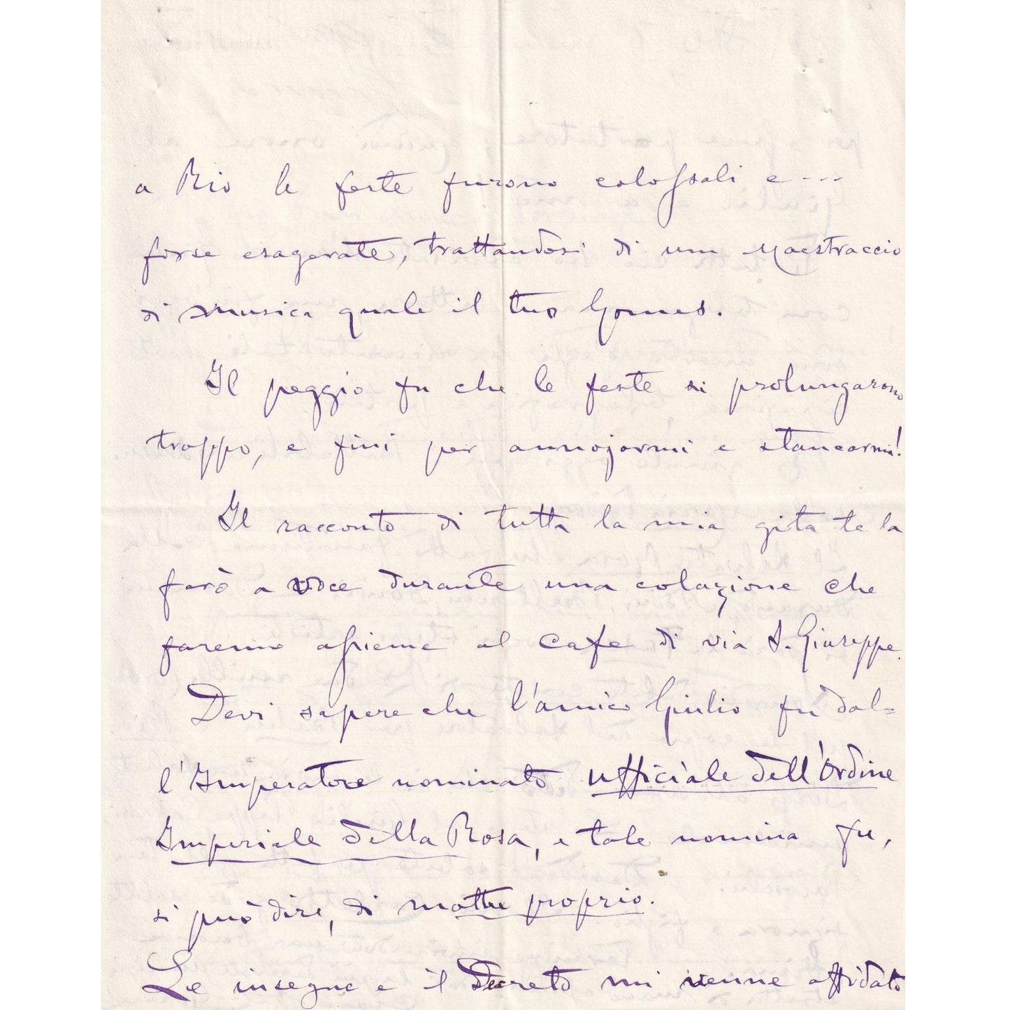 Carta manuscrita de Carlos Gomes (1880) Cartas Com certificado de autenticidade e garantia 