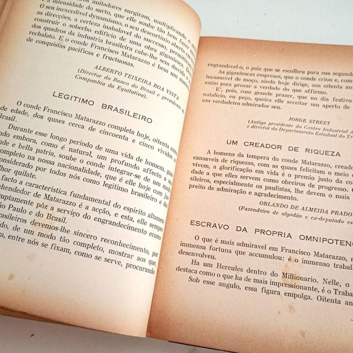 Livro com dedicatória manuscrita do Conde Francisco Matarazzo (1934) Livros autografados Com certificado de autenticidade e garantia 