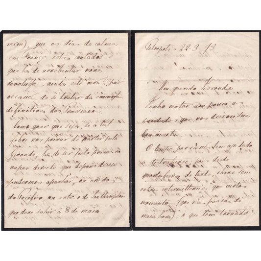 Carta manuscrita de Gastão de Orléans (1893) Cartas Com certificado de autenticidade e garantia 