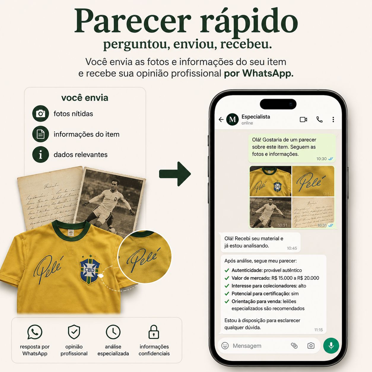 Descubra se seu item é autêntico, quanto vale e se vale a pena certificar Glórias | Autógrafos e Manuscritos Raros 