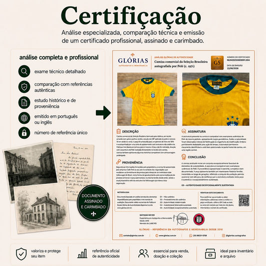 Certifique seu item para valorizá-lo Glórias | Autógrafos e Manuscritos Raros 