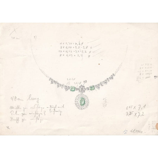 Desenhos antigos de joalheria europeia (início do Século XX) Desenhos Com certificado de autenticidade e garantia 