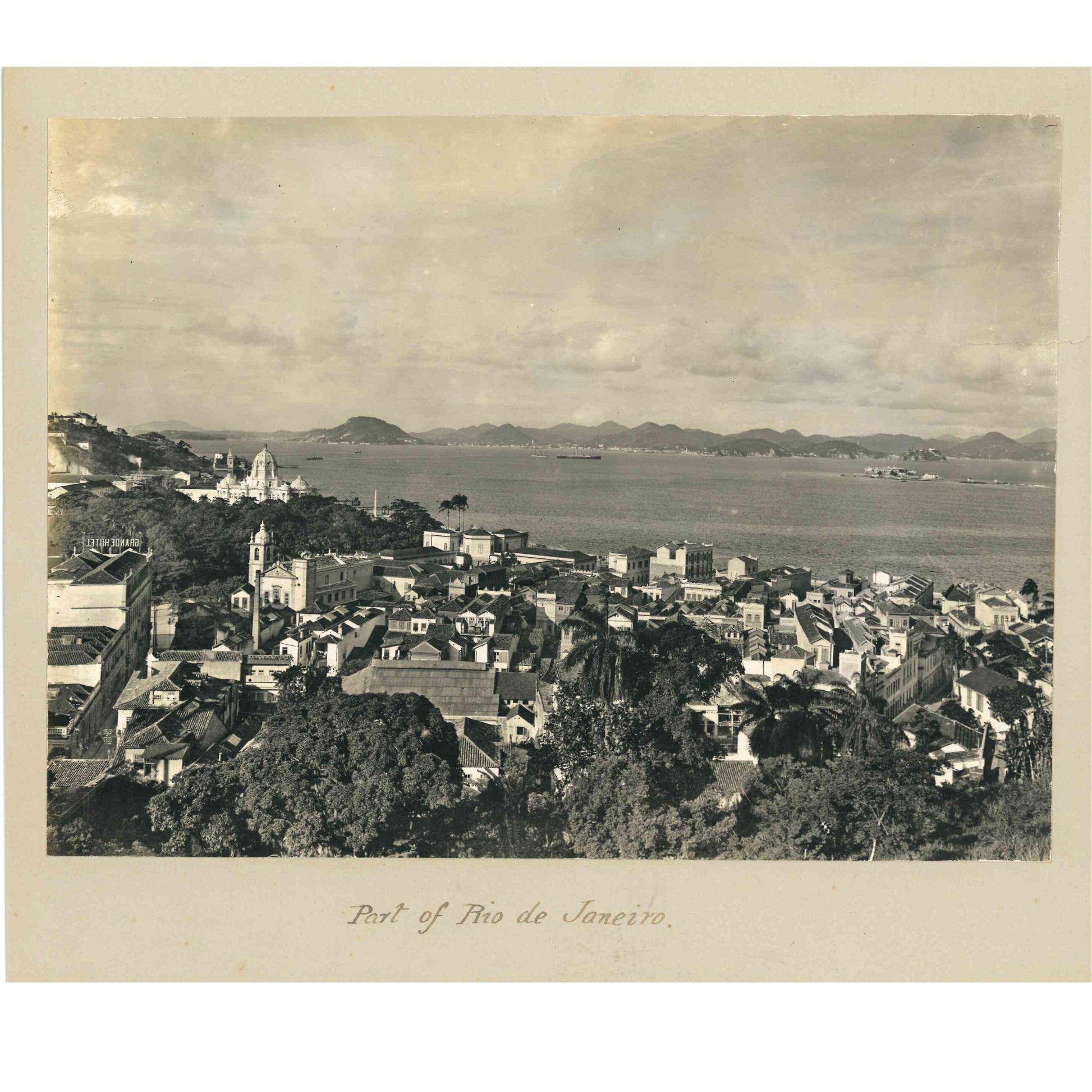 Fotografia panorâmica em duas partes do Rio de Janeiro (1900s) Fotografias Com certificado de autenticidade e garantia 