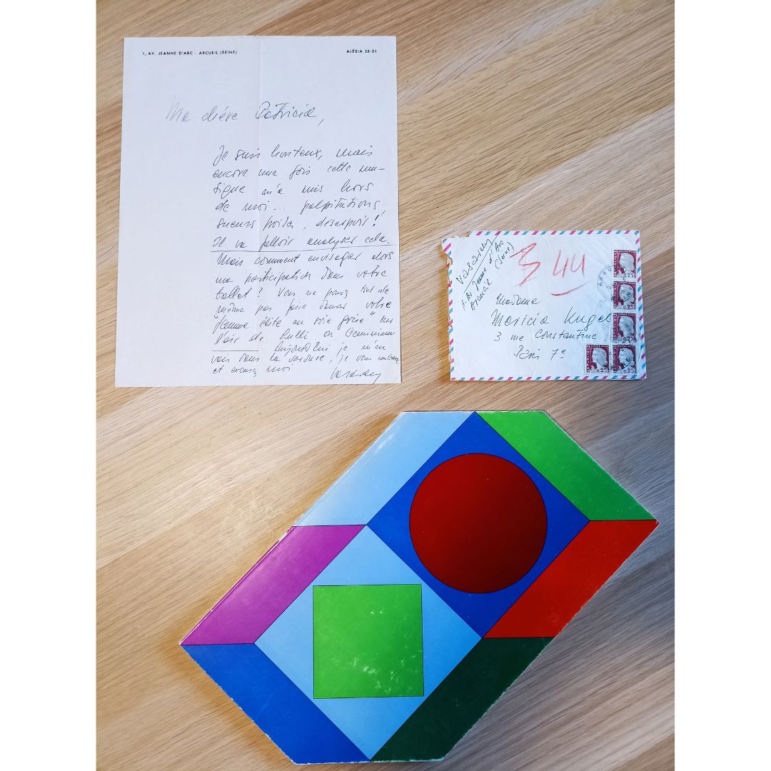 Carta manuscrita de Victor Vasarely (1961) Cartas Com certificado de autenticidade e garantia 