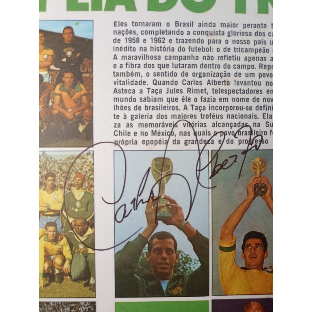Revista “a epopeia do tri” com os autógrafos de sete jogadores, inclusive Pelé (1970) Autógrafos e dedicatórias Com certificado de autenticidade e garantia 