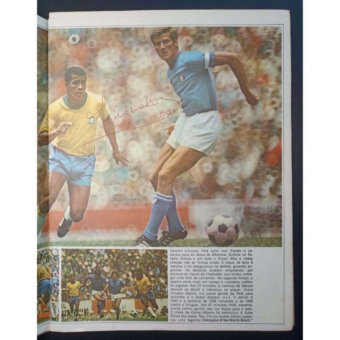 Revista “a epopeia do tri” com os autógrafos de sete jogadores, inclusive Pelé (1970) Autógrafos e dedicatórias Com certificado de autenticidade e garantia 