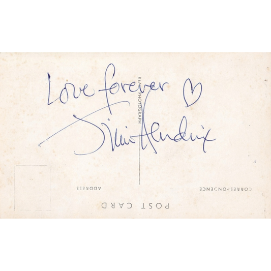 Cartão-postal autografado  por Jimi Hendrix em Londres (1969)