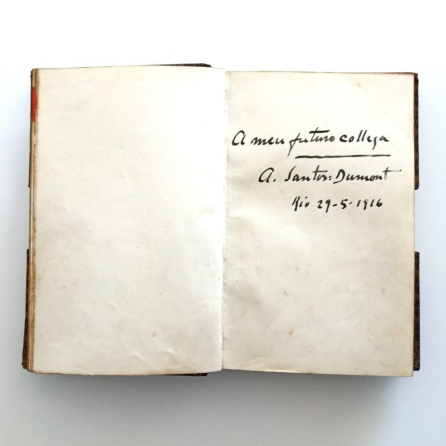 Caderno de autógrafos com dedicatória de Alberto Santos Dumont (anos 1910-1916) Autógrafos e dedicatórias Com certificado de autenticidade e garantia 