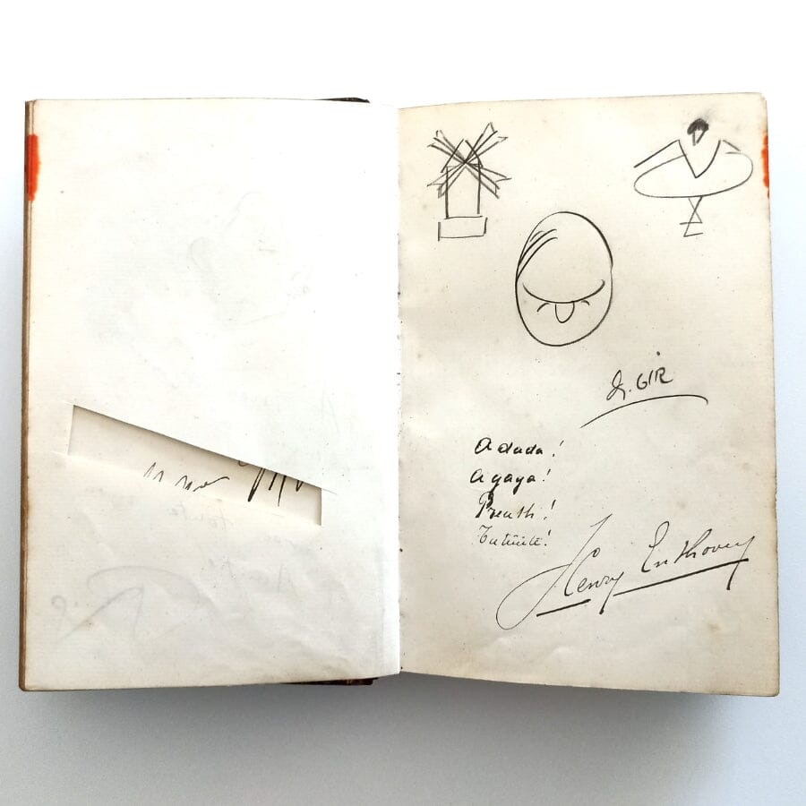 Caderno de autógrafos com dedicatória de Alberto Santos Dumont (anos 1910-1916) Autógrafos e dedicatórias Com certificado de autenticidade e garantia 