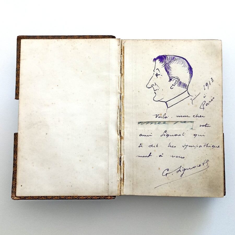 Caderno de autógrafos com dedicatória de Alberto Santos Dumont (anos 1910-1916) Autógrafos e dedicatórias Com certificado de autenticidade e garantia 