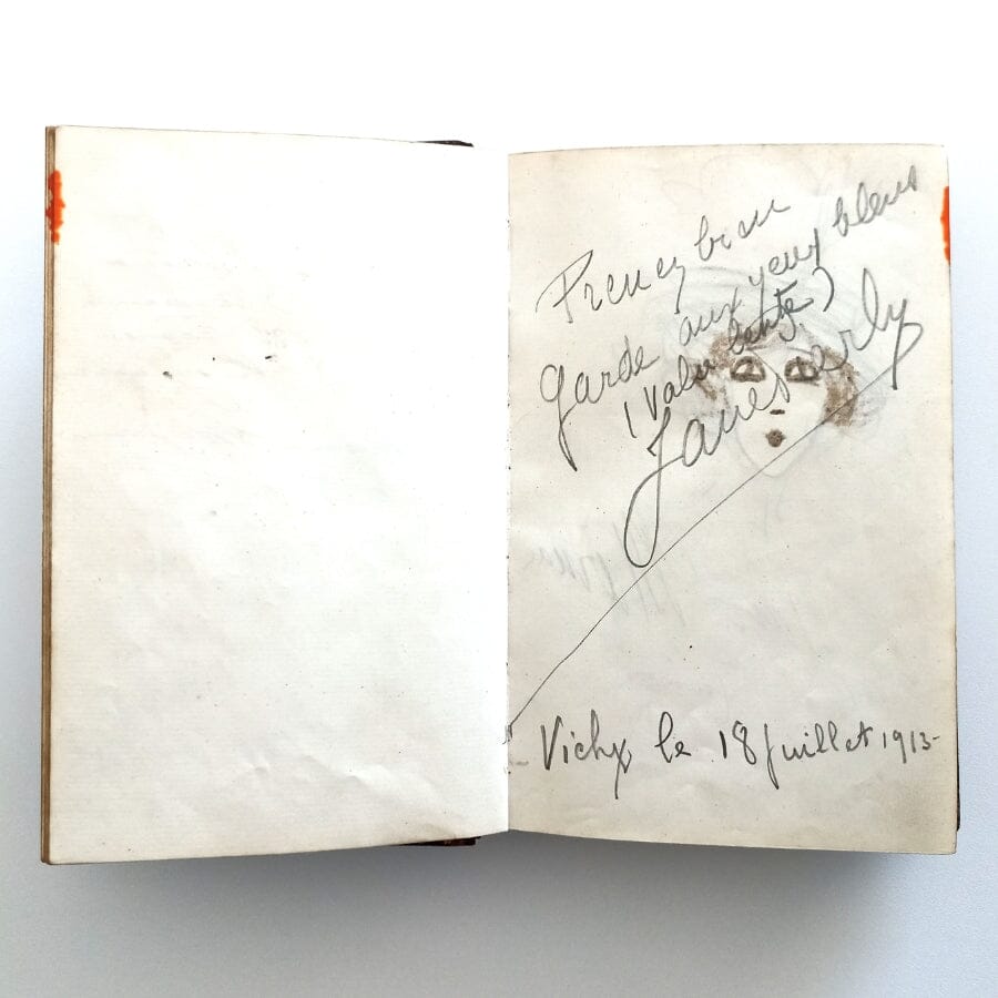 Caderno de autógrafos com dedicatória de Alberto Santos Dumont (anos 1910-1916) Autógrafos e dedicatórias Com certificado de autenticidade e garantia 