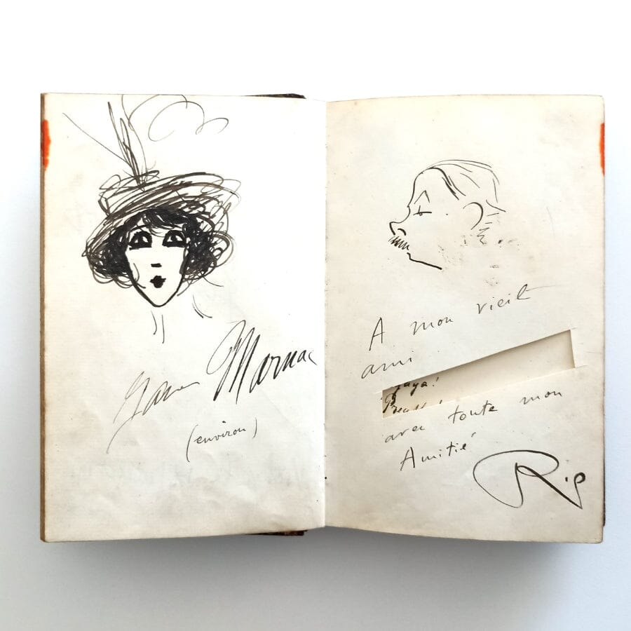 Caderno de autógrafos com dedicatória de Alberto Santos Dumont (anos 1910-1916) Autógrafos e dedicatórias Com certificado de autenticidade e garantia 