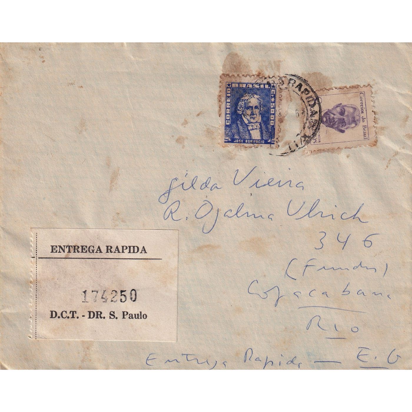 Carta manuscrita de Milton da Costa (1965) Desenhos Com certificado de autenticidade e garantia 