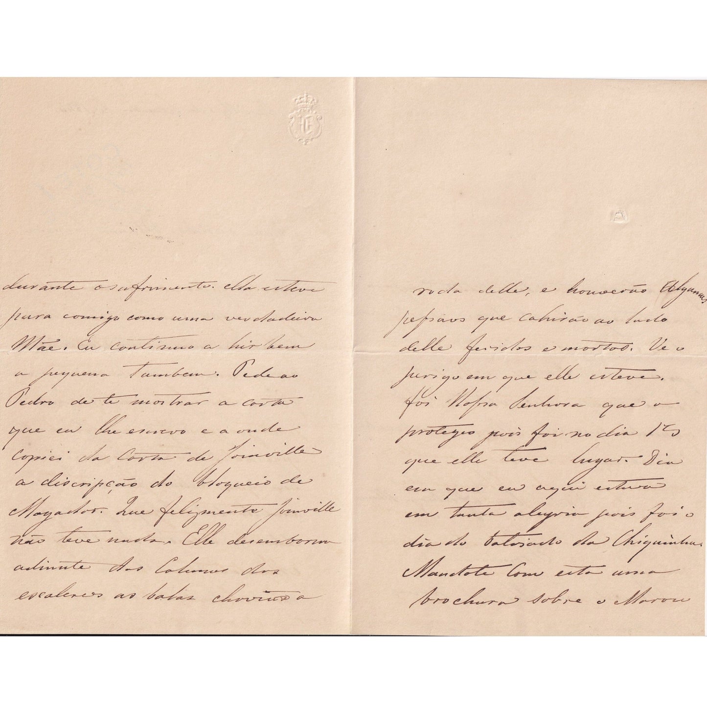 Carta de Francisca para Januária (1844) Cartas Com certificado de autenticidade e garantia 