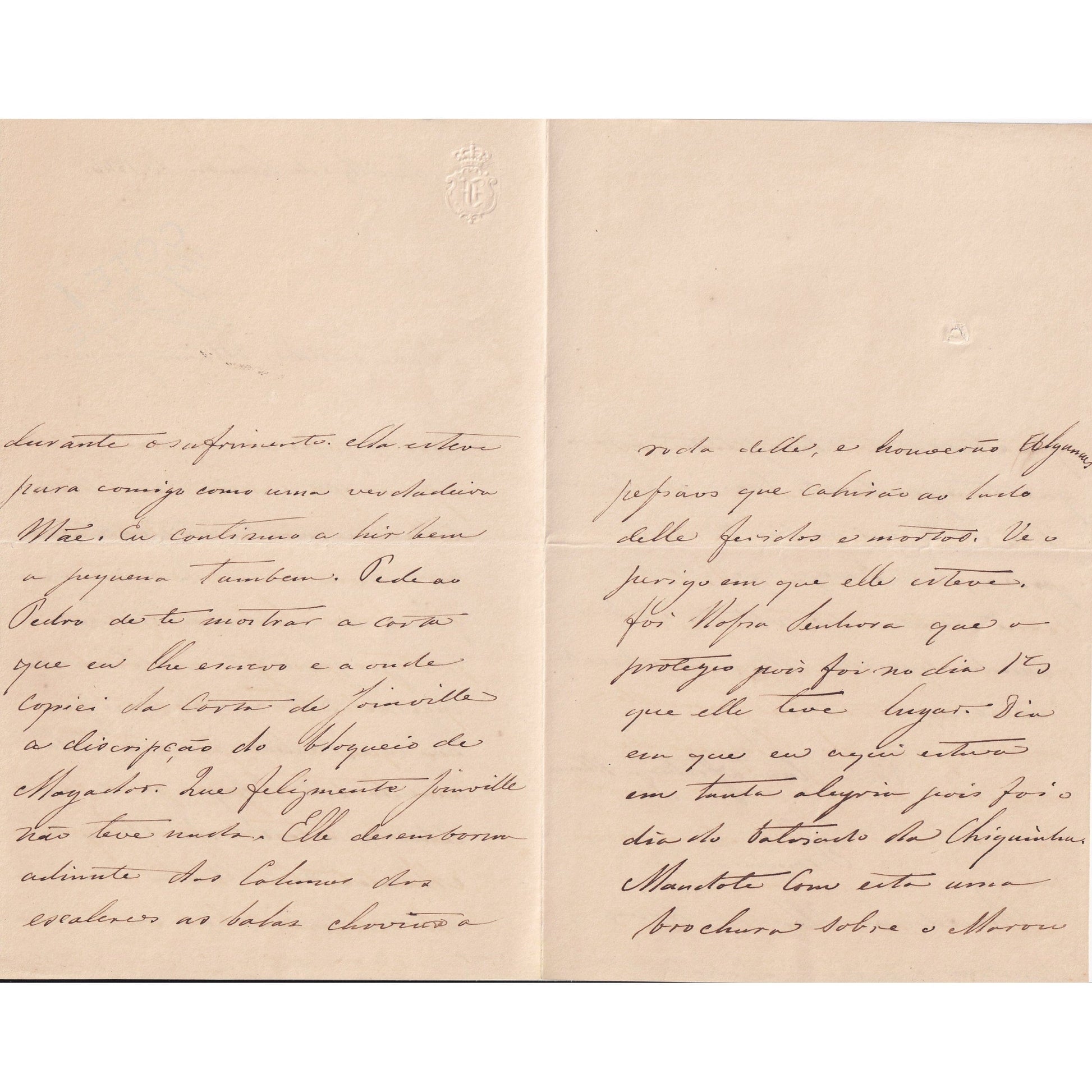 Carta de Francisca para Januária (1844) Cartas Com certificado de autenticidade e garantia 