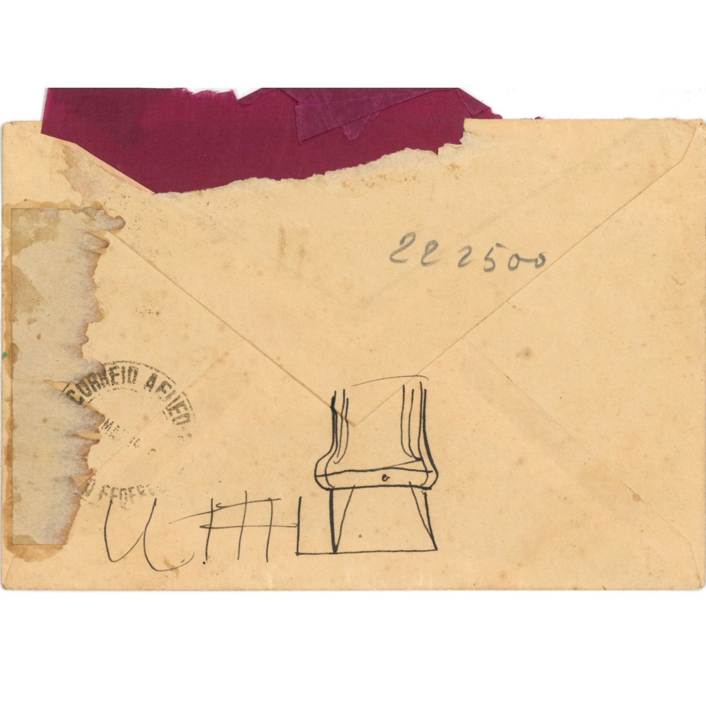 Carta manuscrita de Cândido Portinari (1939) Desenhos Com certificado de autenticidade e garantia 