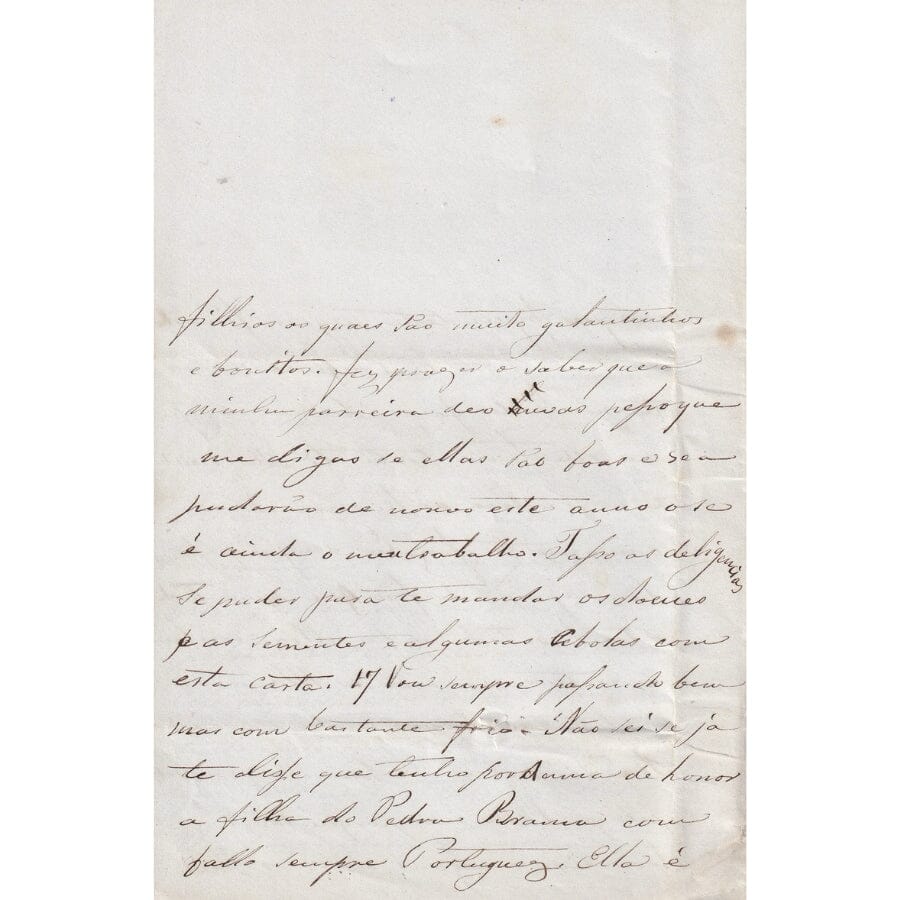 Carta manuscrita de Francisca para Januária (1844) Cartas Com certificado de autenticidade e garantia 