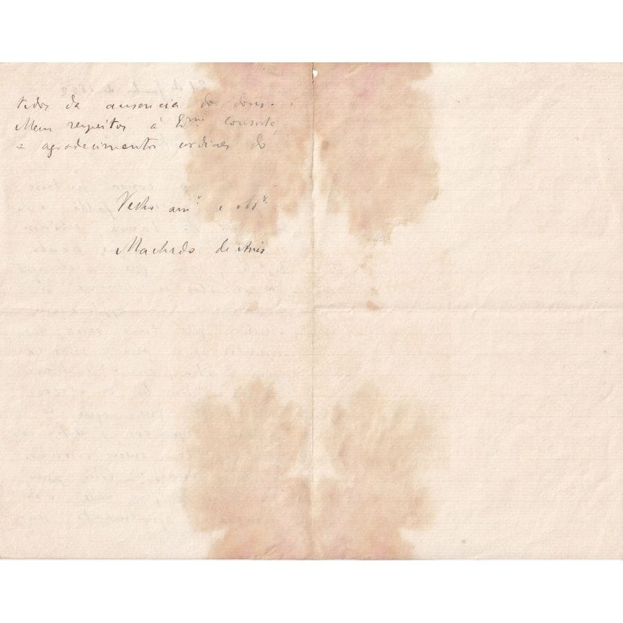 Carta manuscrita de Machado de Assis (1892) Com certificado de autenticidade e garantia 