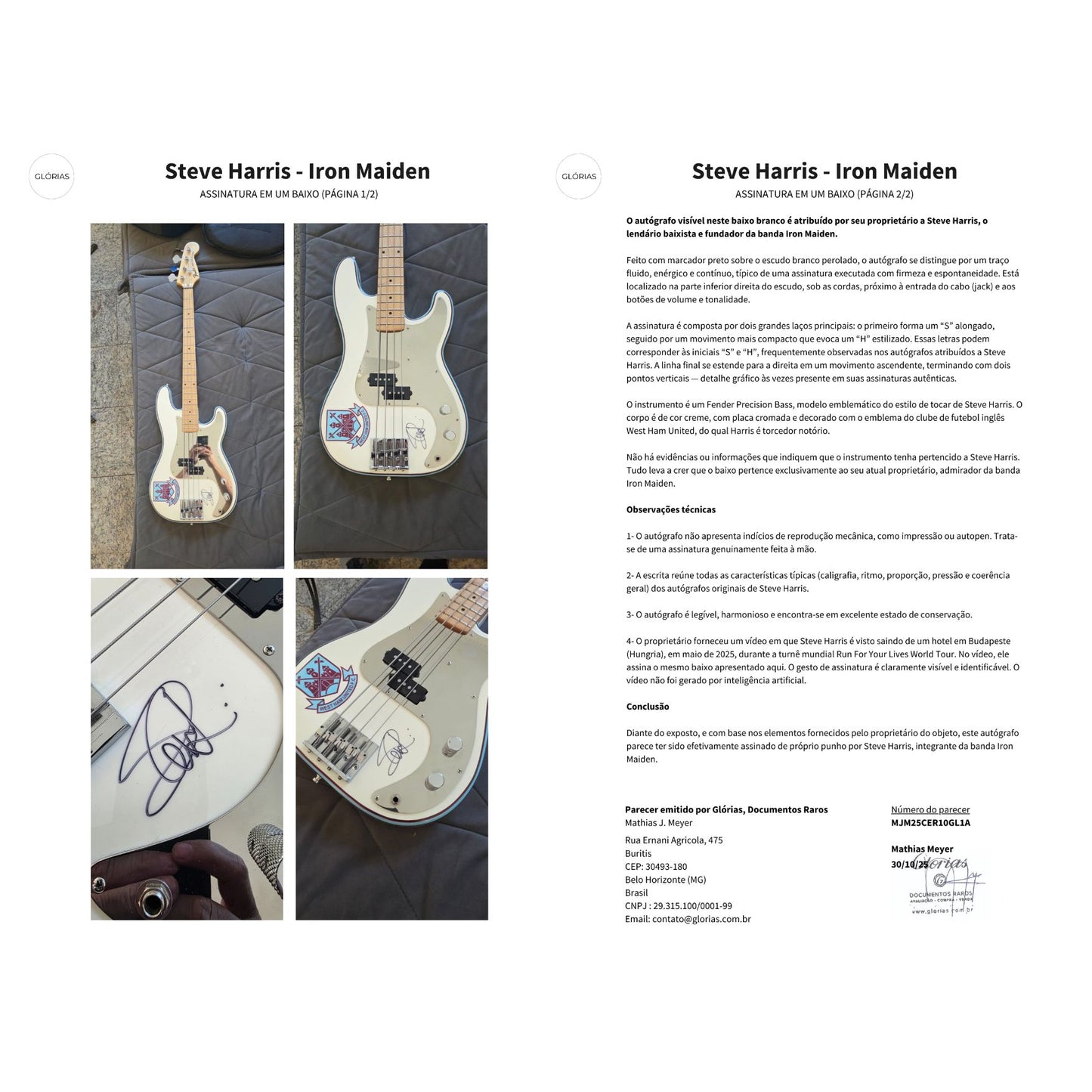 Parecer de Orientação e Autenticidade Com certificado de autenticidade e garantia 