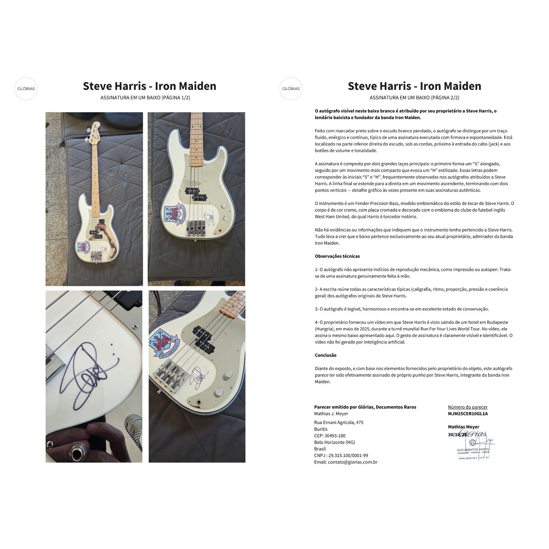 Parecer de Orientação e Autenticidade Com certificado de autenticidade e garantia 