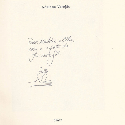 Dedicatória e desenho de Adriana Varejão Desenhos Com certificado de autenticidade e garantia 