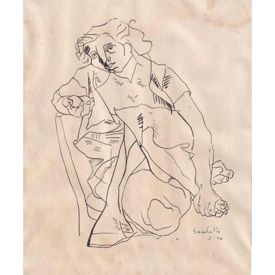 Desenho a nanquim de Luiz Sacilotto (1946) Desenhos Com certificado de autenticidade e garantia 